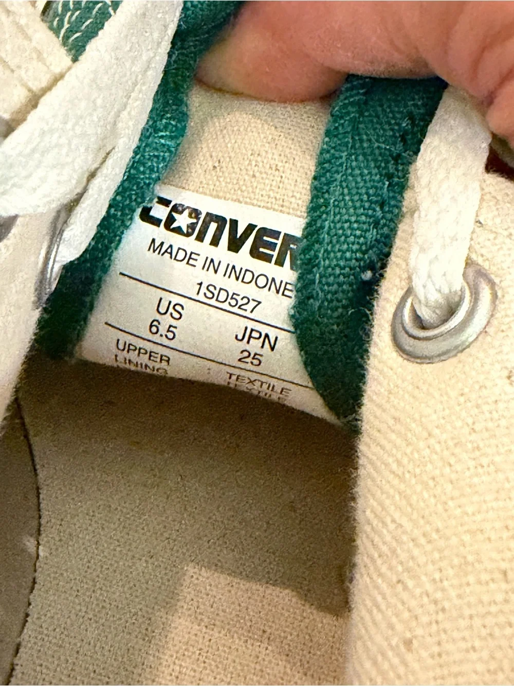 Converse Green and White High-Top Sneakers - Picture 3 of 9